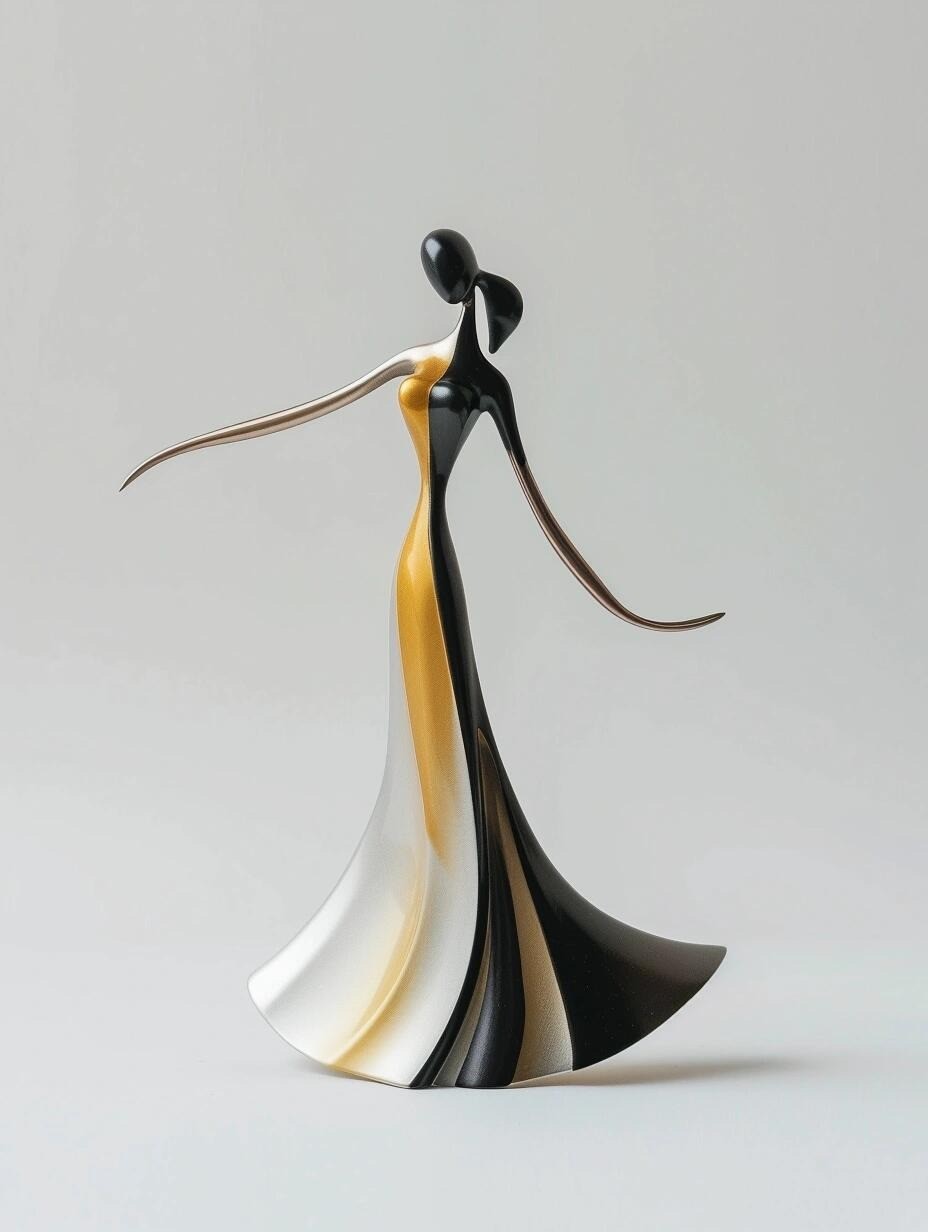 NEXTOP Simple Glamour Silhouette Dancing Metal Sculpture Hotel Villa Showpiece