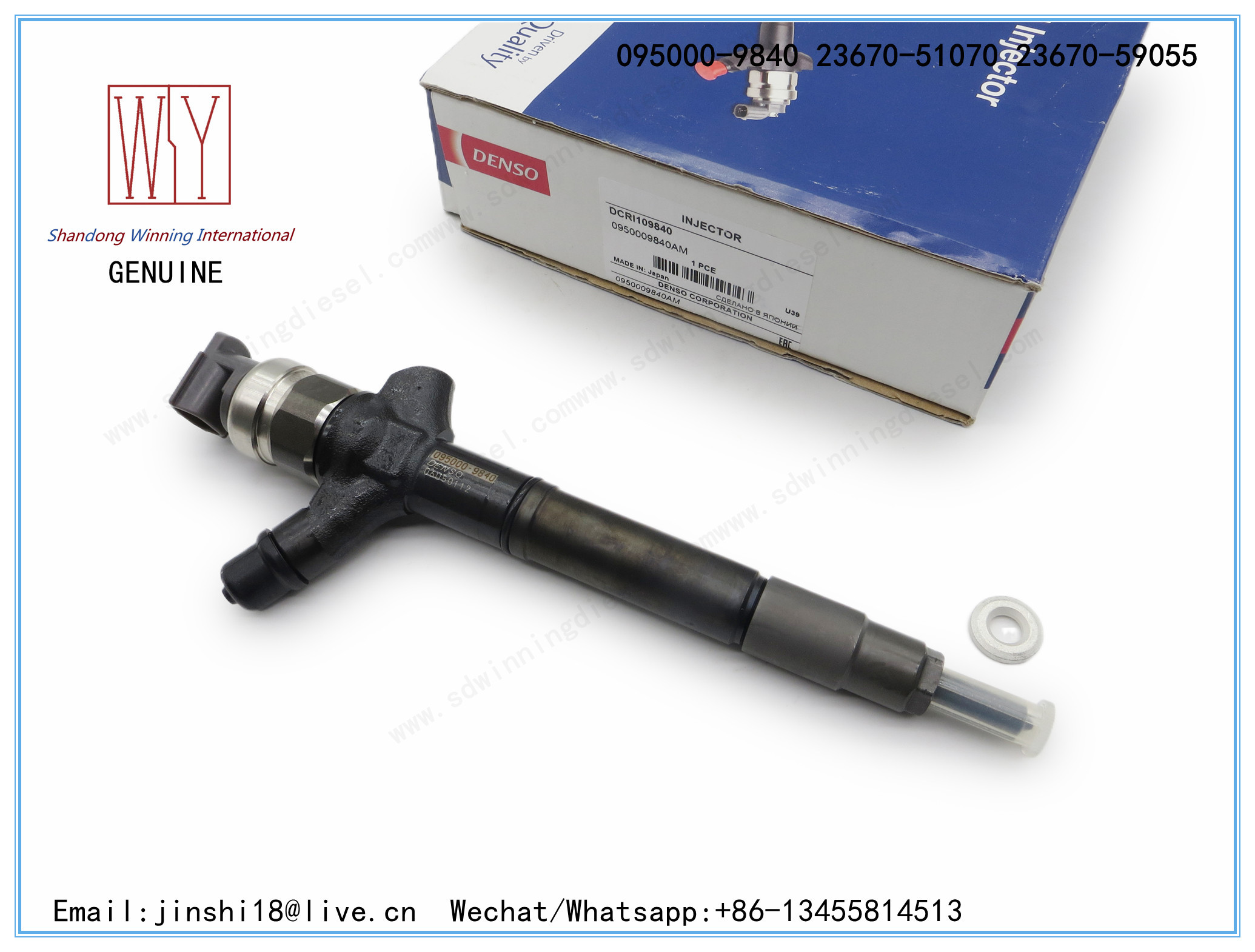 DENSO GENUINE AND BRAND NEW DIESEL COMMON RAIL FUEL INJECTOR 095000-9840 FOR LAND CRUISER 200 V8 1VD-FTV 23670-51070, 23