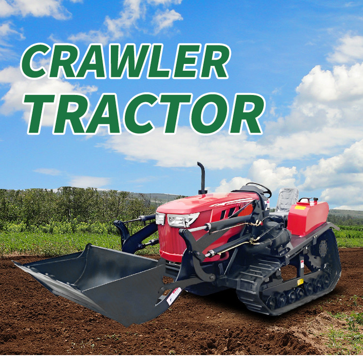 Mini 50HP Crawler Tractor Agricultural Equipment With Front Loader / Backhoe