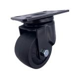 Black PA Nylon Caster Wheels 360 Degree Top Plate 3 inch