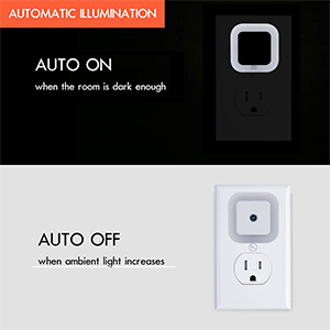 Plug-in LED Night Light Lamp with Smart Sensor Dusk to Dawn Sensor Night Light