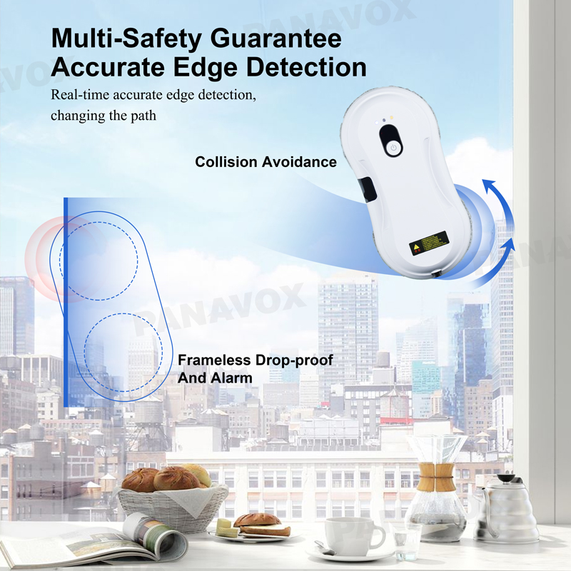 White 80 Watt Window Cleaner Robot 295mm Vacuuming Magnetic Window Cleaning Robot