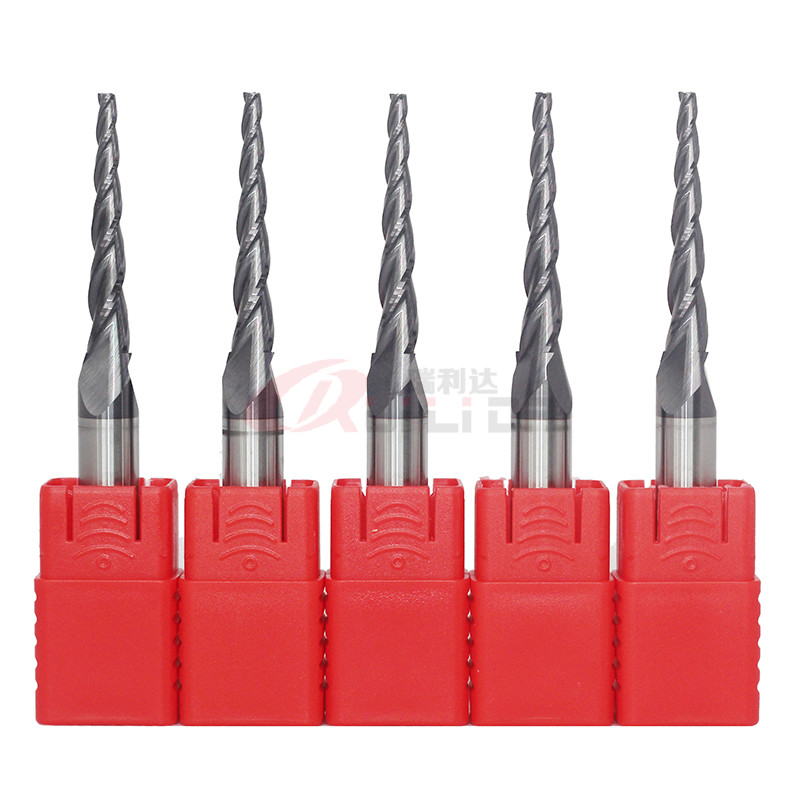 Solid Custom Carbide End Mills Metal Cutting Tool 2/3 Flute Taper With Coating