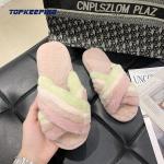 EUR36 - 41 Woman Furry Slippers With PVC Outsole