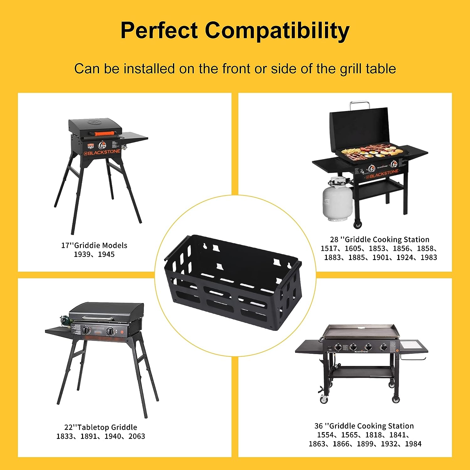 Griddle Caddy for Griddle Accessories,Space Saving ,BBQ Accessories Storage Box with a Magnetic Tool Holder Paper Towel Holder