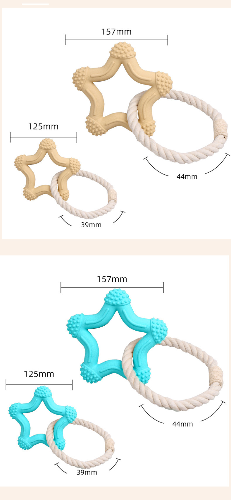 Pet Puzzle Toy Factory Pentacle Cotton Rope Interactive Chew Molar Teeth Cleaning Rubber Toys