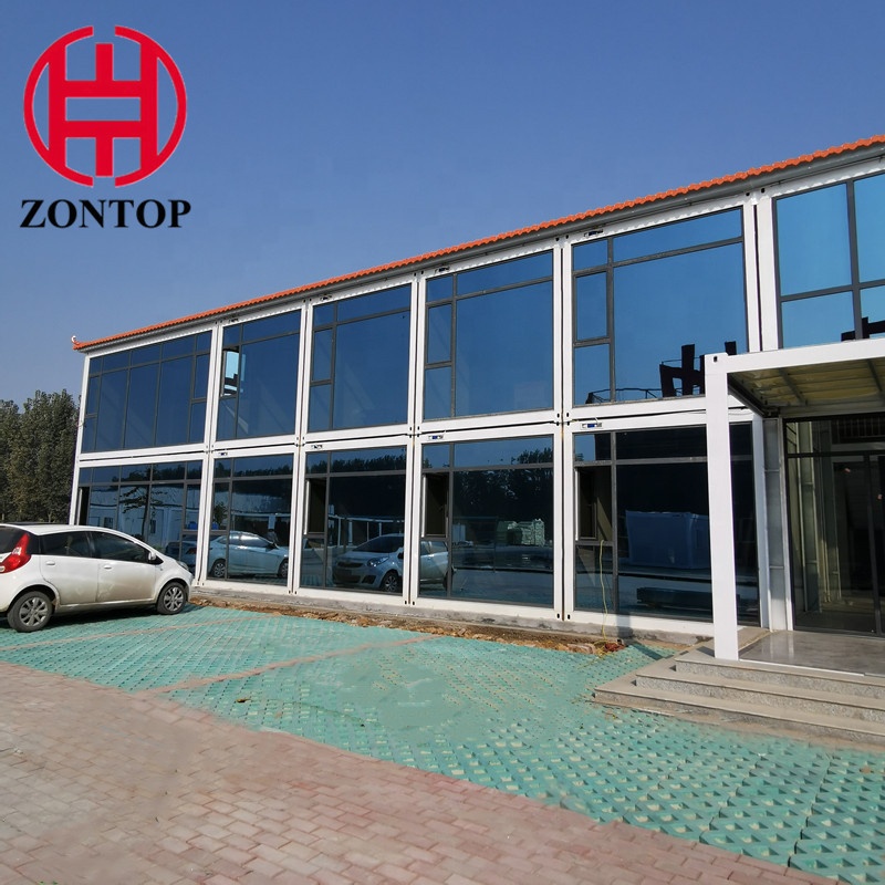 Zontop hot sale temporary pre-installed glass wall workshop warehouse hospital modular homes