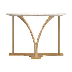 Wholesale Stainless Steel Entrance Table Wall Table Titanium Gold Metal Base Natural Marble Top Hotel Villa And Living Room Use from china suppliers