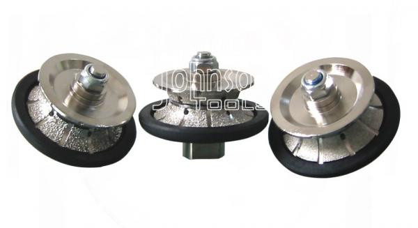 Quality Vacuum Brazed 85mm Full Bullnose Diamond Hand Profile Wheel for Stone Edge for sale
