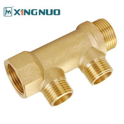 Water Distributer Brass Manifold HVAC Pipe Fitting 200 PSI Max Pressure Forged