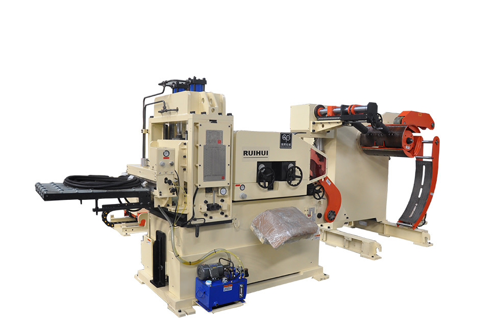Automatic Metal Sheet Decoiler Straightening Machine Pneumatic Punching Tool Feeder