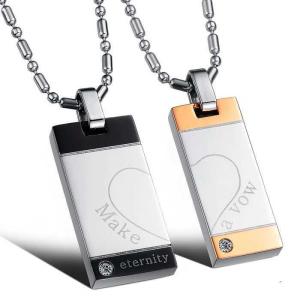 Wholesale New Fashion Tagor Jewelry 316L Stainless Steel couple Pendant Necklace TYGN159 from china suppliers
