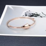 Stainless Steel 10 Grain Diamond Encrusted Bracelet 18k Rose Gold Bangle