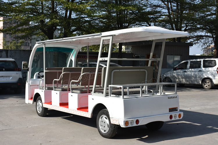 Standard Electric Sightseeing Bus With Four Wheels Hydraulic Braking System