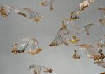 Romantic ribbon art chandelier glass twisted strip shape hotel lobby exhibition