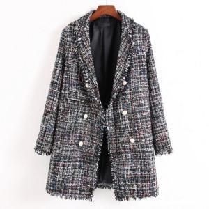 Wholesale women long tweed shell coats jacket fashion dust coat from china suppliers