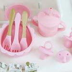 Wholesale Baby Geschirr Led Weaning Silicone Bib Spoon Bowl Spoon Bowl Plate