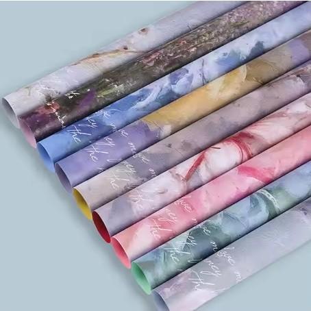 50g Hot Waterproof Designer Wrapping Paper for Flowers Green Floral Flower