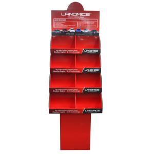China Red  Recyclable Cardboard Floor Displays Pantone Printing Flat Packing on sale