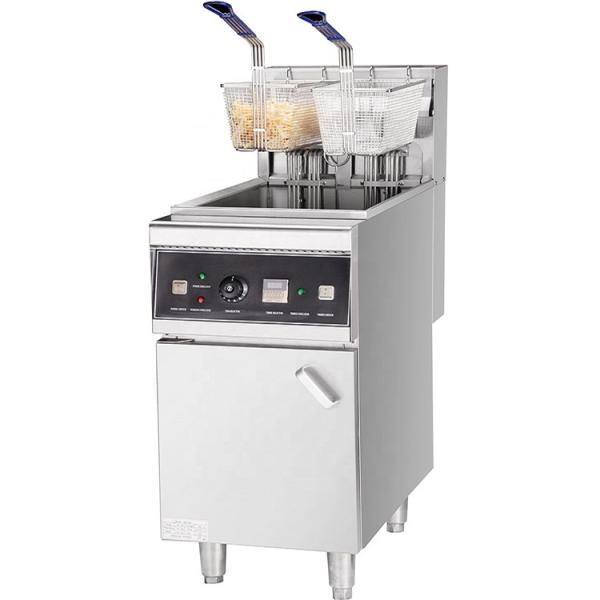 18kW Stainless Steel 28L Single Tank Basket Fryers for Commercial Kitchen