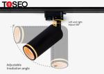 Restaurant Ceiling Mount Track Lighting , GU10 Black Ceiling Track Lights 7w