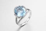 Sapphire 925 Silver Gemstone Rings 5.3g October Birthstone Engagement Ring