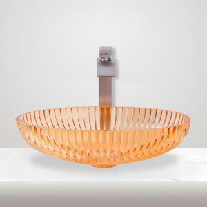 Wholesale Countertop Mounted Glass Vessel Basins Made Of Glass For Bathroom Sink 530mm from china suppliers