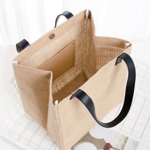 Wholesale Custom Printed Linen Jute Shoulder Bag Promotional Bag With Inner Pocket from china suppliers