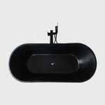 72x42 Modern Indoor Acrylic Black Corner Bathtub Freestanding Deep Soaking