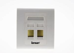 China 86*86 Type UL Approval Two Port Wall Outlet RJ45 Network Faceplate on sale
