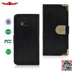 Newest 100% Qualify Luxury Genuine Crocodile Leather Wallet Cover Cases For HTC