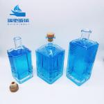 Transparent Glass Bottles for Whisky 750ml Rectangle Shape