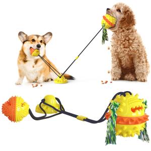 Wholesale OEM Tug Of War Suction Dog Toy / Squeaky Dog Treat Ball Dispenser from china suppliers