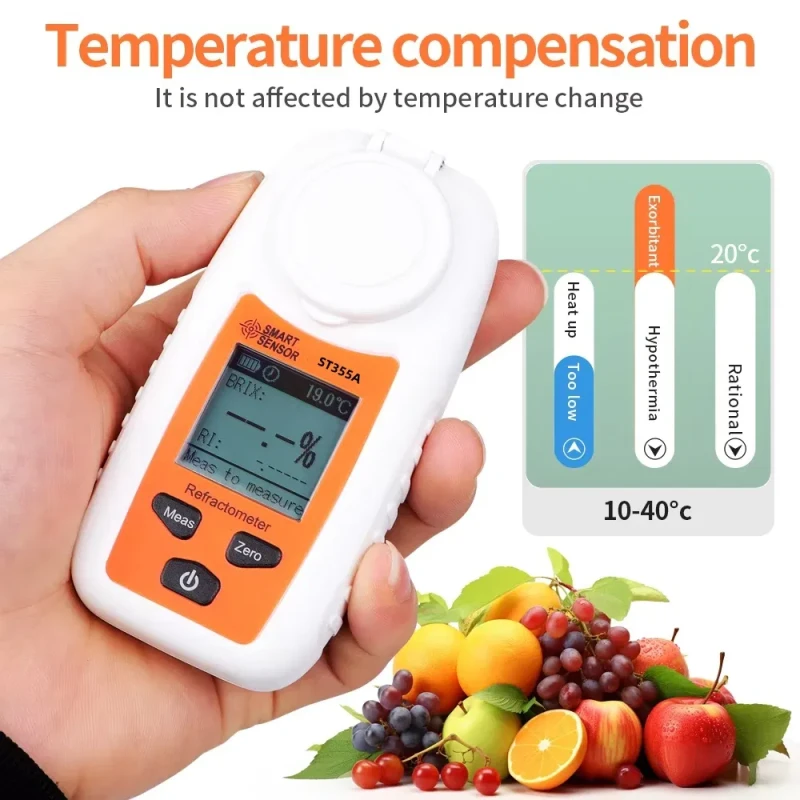 St355A Digital Portable Refractometer Atc Sugar Percent Tester