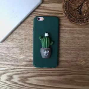 Wholesale Hard PC DIY Green Cactus Potted Plant Pasted Cell Phone Case Cover For iPhone 6 6s Plus from china suppliers