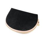 Half Moon Handy Black Velvet Organizer Makeup Bag