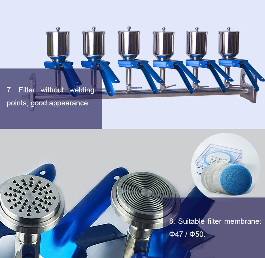 Multiple Vacuum Filtration System Cleaner With Branch Funnel Manifolds Vacuum Filtration For Lab