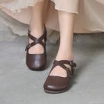 HZM015 Women'S Shoes Autumn And Winter New Style Genuine Leather Thick Heel