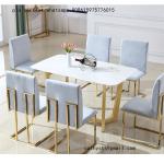 hospitality furnishing metal tables base and chairs gold colour