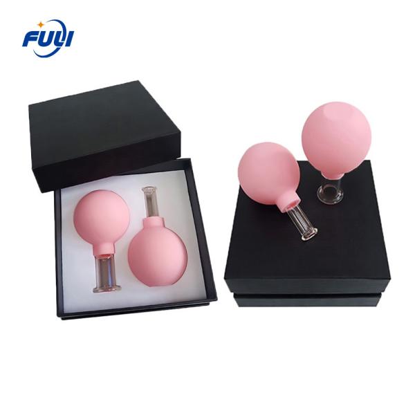 2 Pcs Glass Vacuum Cupping Chinese Therapy Set Suction Cup Body Health Anti