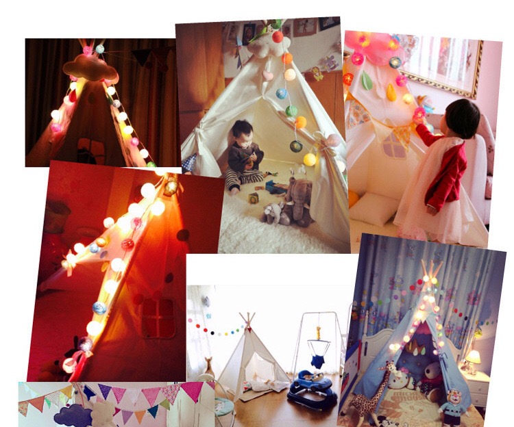LED Cotton Balls Fairy Lights Battery Operated Wool Balls String Light Variable Length for Bedroom Party Garden Indoor Wedding