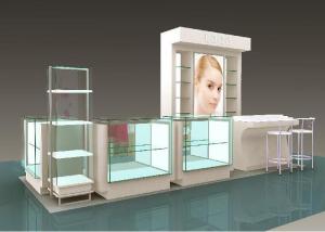 Wholesale Flooring Type Beauty Product Display Stand Cosmetic Display Showcase With Glass Shelf from china suppliers