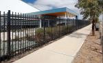 Powder coated tubular steel fence