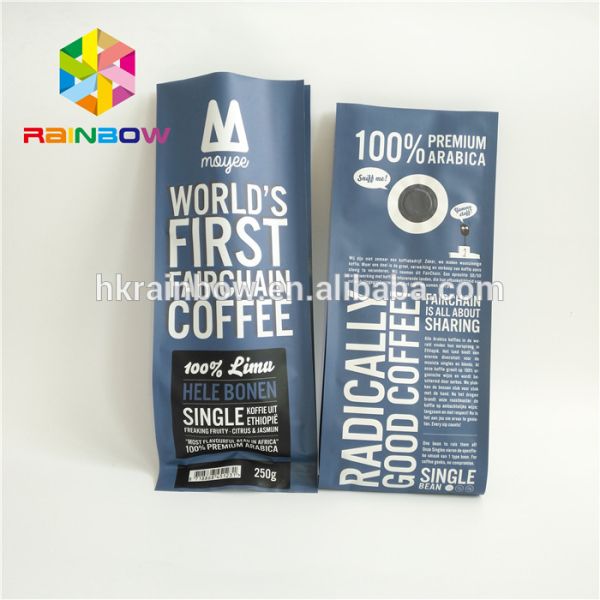 Flat Bottom Aluminum Foil Bags For Coffee Bean / Candy / Chocolate Packaging