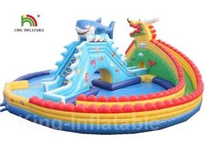 Wholesale PVC 30 * 20m Blue Adult Giant Dragon Inflatable Water Parks With Logo Customized from china suppliers
