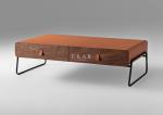 Italian Modern Style Fancy Leather Metal Legs Coffee Table