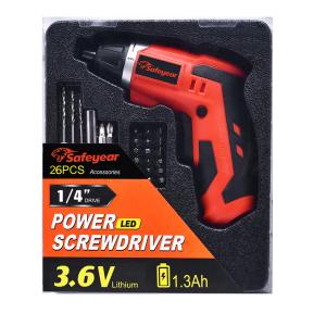 Wholesale 3.6V Handheld Power Drills 25PCS Rechargeable Screwdriver Set Pure Copper Motor from china suppliers