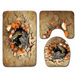 Pets Universal Toilet Lid Cover Bathroom Mat 3 Piece Set Non Slip