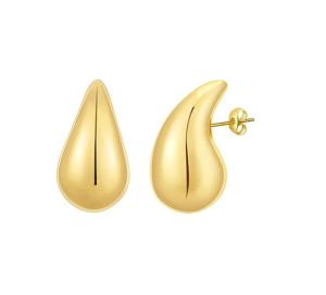 Wholesale Customized Logo 18K Gold Plated Teardrop Hollow Stud Earring for Girls Jewelry Party from china suppliers
