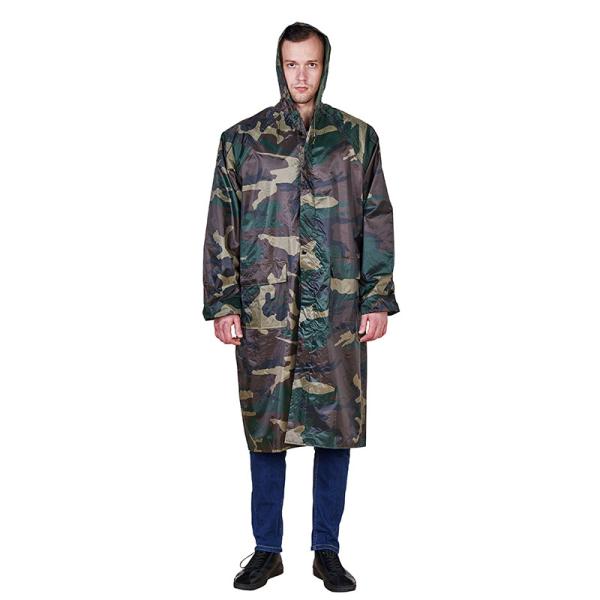 Single-Person S-XXXL Rubberized PVC/ Polyester Rainwear Hooded Rain Coat with